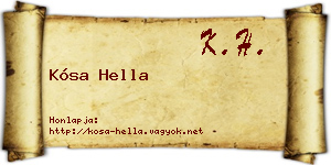 Kósa Hella névjegykártya
